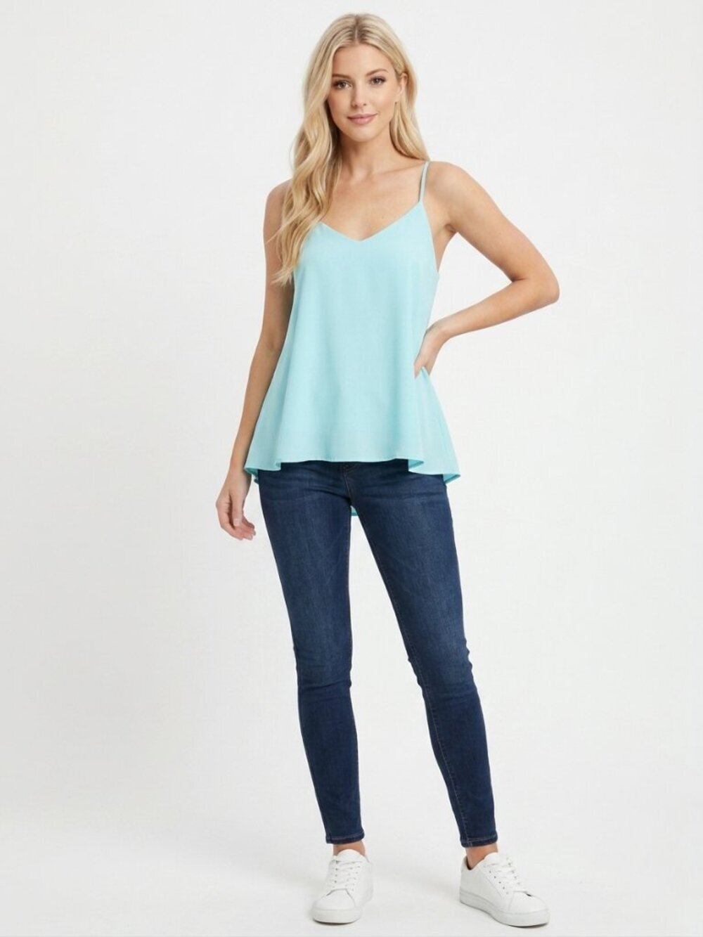 2/$30 Express Reversible Halter Neck Barcelona Cami Turquoise XS #A2035